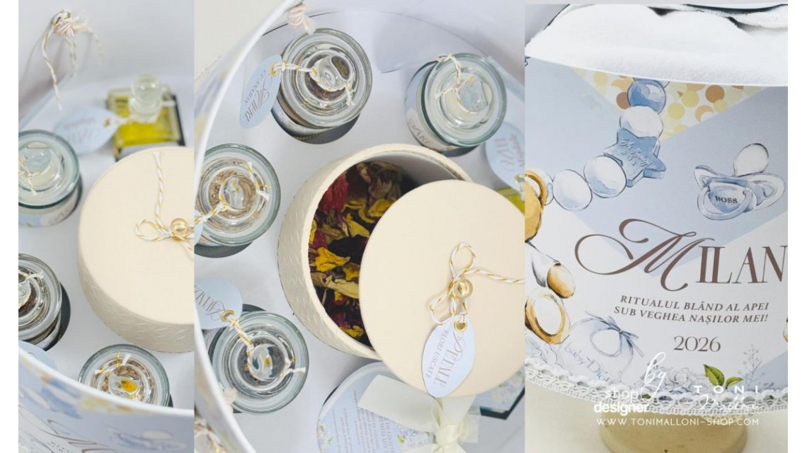 Set prima băiță după botez băiat cu ursuleți Moschino Toy Ritualul blând al apei 23